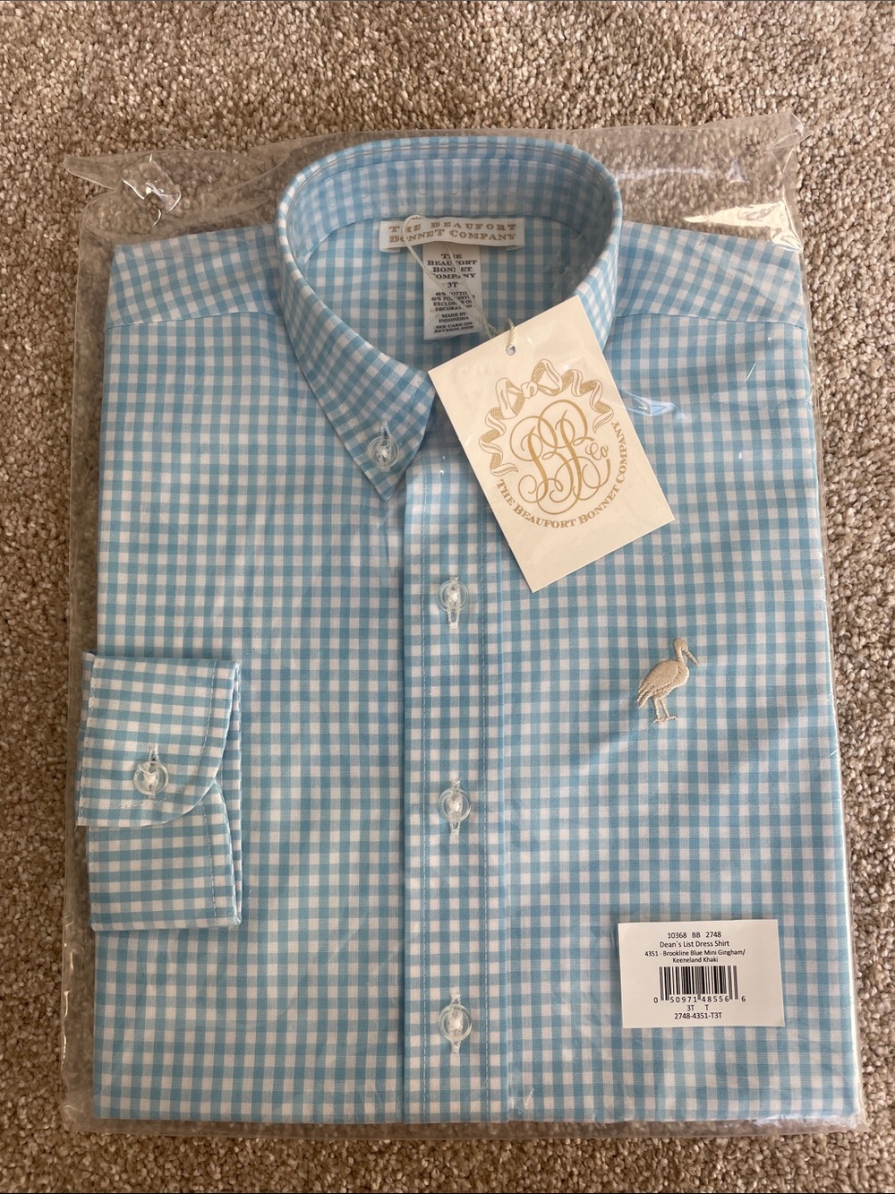 The Beaufort Bonnet Company Light Blue Gingham Button-Down Shirt